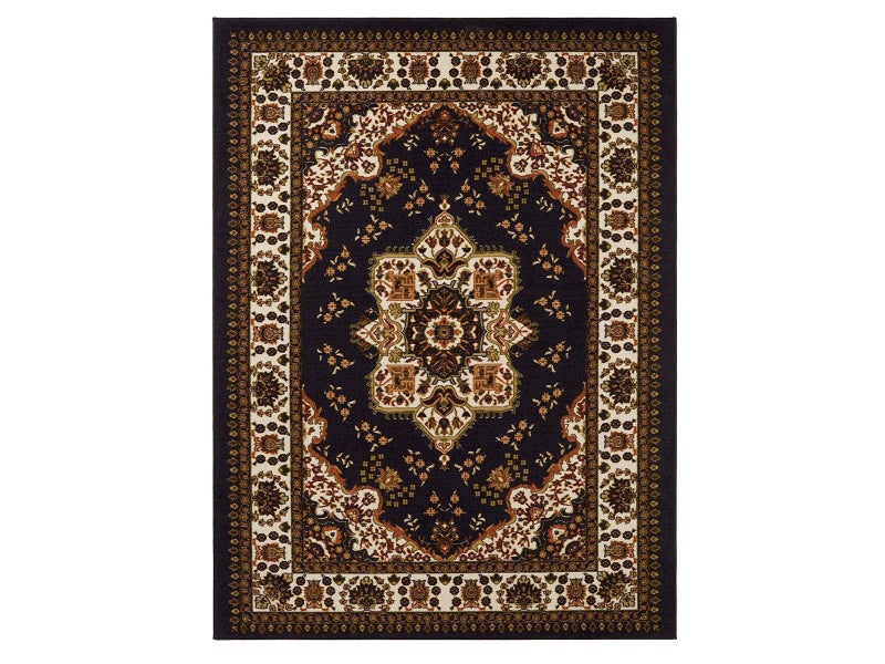 Crystal Velvet Vintage Boho Non Slip Rug for Bedroom Dining Room - Brown & S S Carousel 2