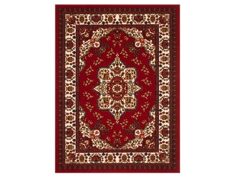 Crystal Velvet Vintage Boho Non Slip Rug for Bedroom Dining Room - Red & S S Carousel 2