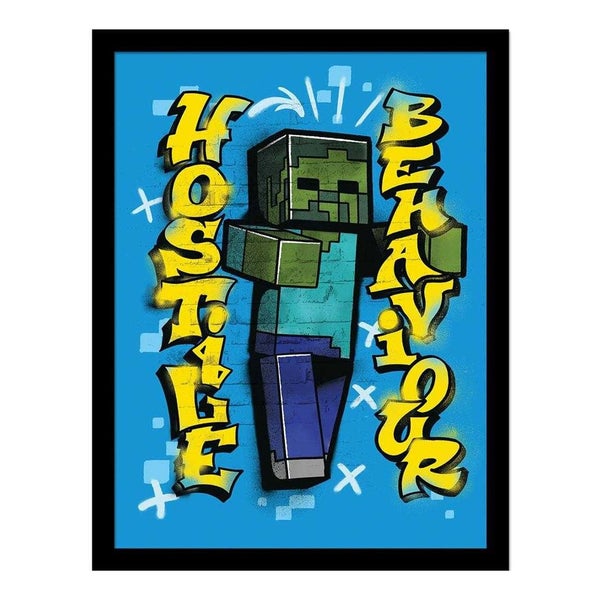 Minecraft Hostige Behaviour Framed Poster Carousel 1