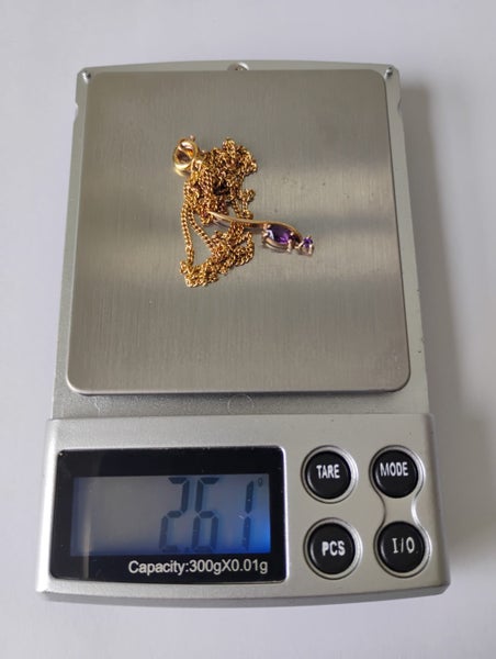 9CT GOLD & AMETHYST PENDANT NECKLACE Carousel 12