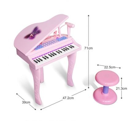 Kids Organ Keyboard Stool Play Set Carousel 12