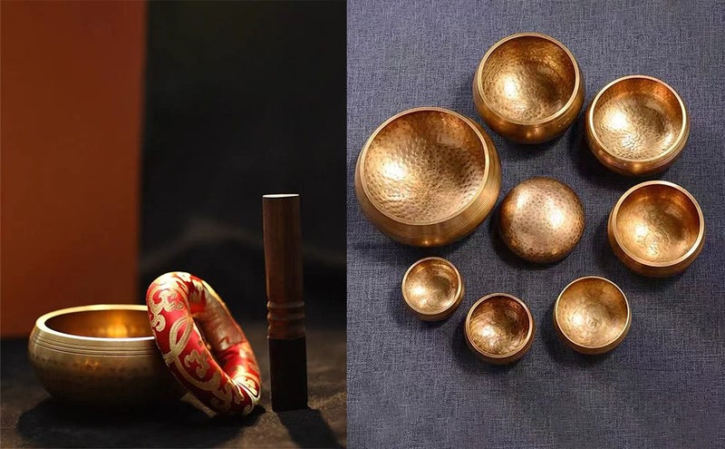 Tibetan Singing Bowl Set Meditation Bowl Sound Bowls-Easy To Play for Beginners Carousel 2