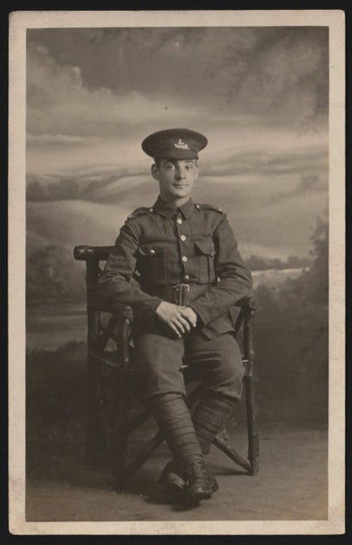 Postcard - WW1 Soldier. Studio Portrait. Real Photo Carousel 1