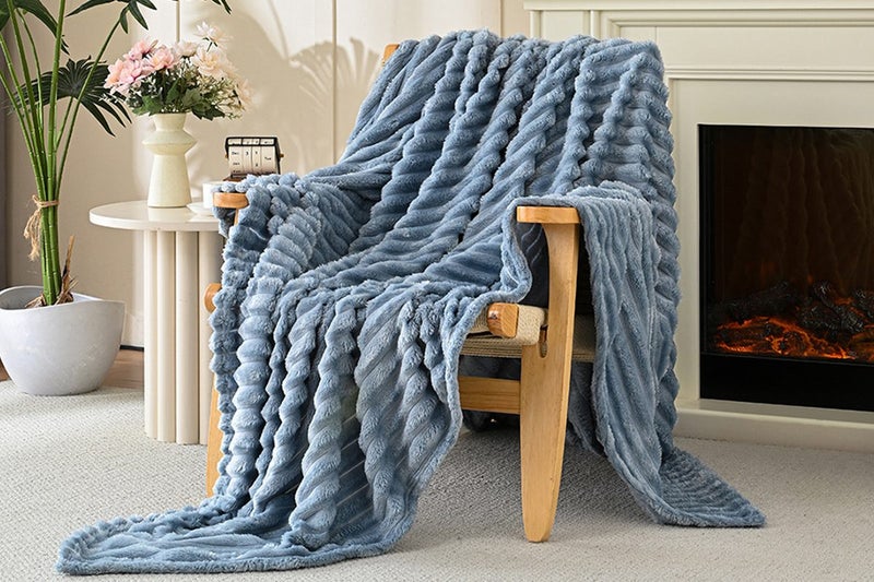 Throw Blanket for Couch Sofa Soft Fleece Throw Blankets Room Home Decor-Blue Carousel 1