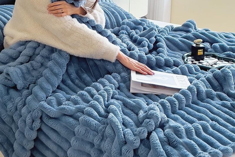 Throw Blanket for Couch Sofa Soft Fleece Throw Blankets Room Home Decor-Blue Carousel 5