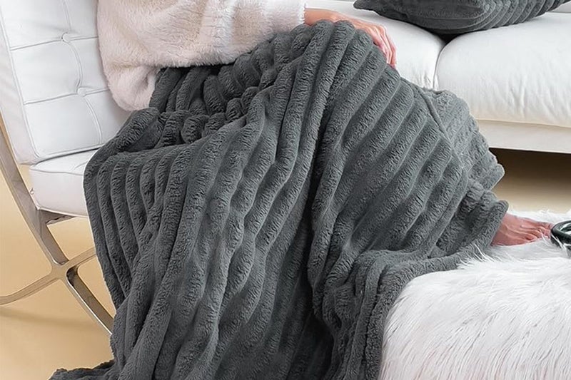 Throw Blanket for Couch Sofa Soft Fleece Throw Blankets Room Home Decor-Grey Carousel 2