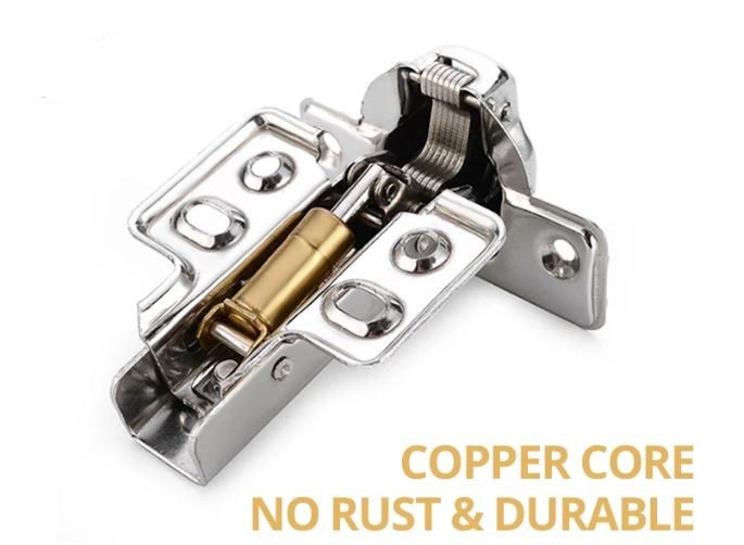 4 Pieces Stainless Steel Half Overlay Cabinet Hinges Soft Closing Hydraulic Carousel 2