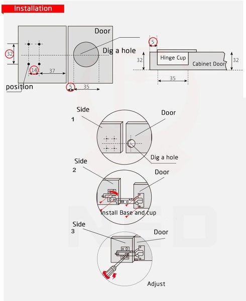 4 Pieces Stainless Steel Half Overlay Cabinet Hinges Soft Closing Hydraulic Carousel 6
