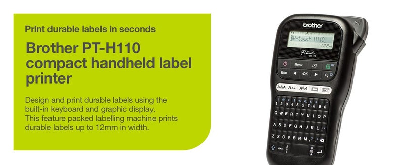 Brother PTH110BK Durable P-Touch White Label Printer BLACK ($20 Cashback) Carousel 1