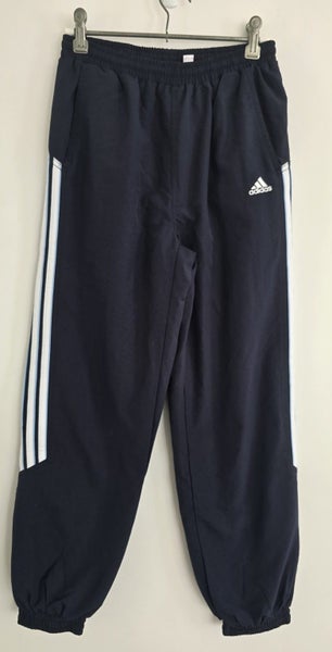 Vintage 90s Adidas Trackpants Navy 3-Stripe Kids Size 10 — Retro Rare Carousel 1