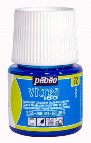 Pebeo Vitrea 160 45ml Cyan Glossy Carousel 1