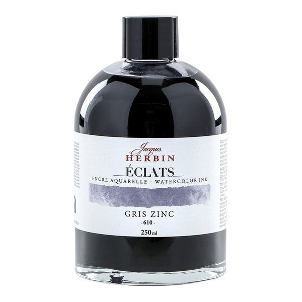 Jacques Herbin Eclats Watercolour Ink 610 Zinc Grey 250ml