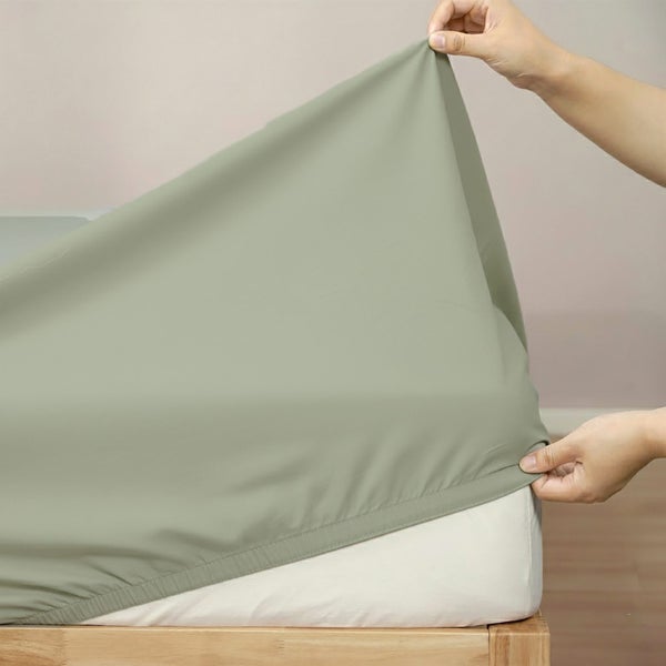 Renee Taylor 400 Thread Count Egyptian Cotton Sheet Set Double Basil Carousel 2