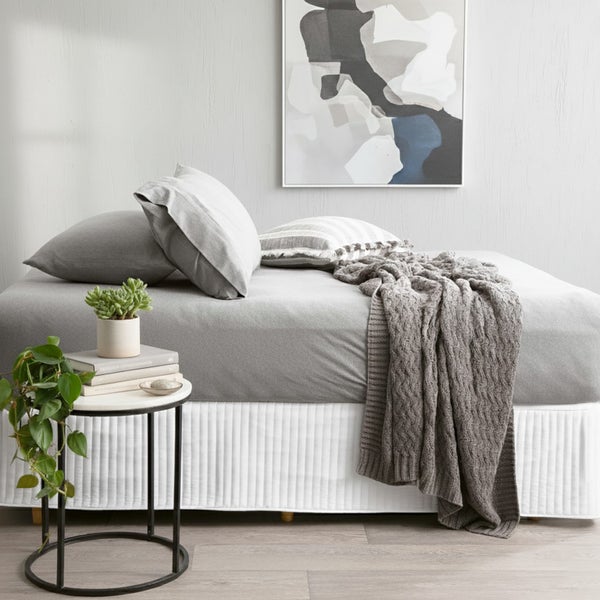 Renee Taylor Comfort Organic Fitted Sheet & Pillowcase - Long Single Charcoal Carousel 1