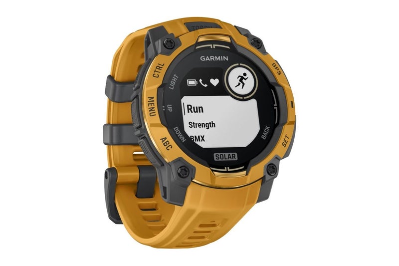Garmin Instinct 3 Solar Smart Sports Watch (Sunburst with Sunburst/Grey Band, Carousel 2