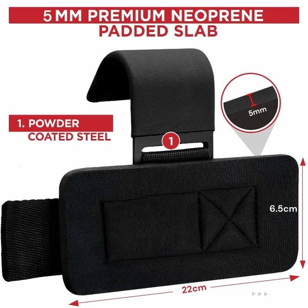 Hod Health & Home Pair Weight Lifting Hooks Straps Grip Wrist Wrap Support Power Carousel 2