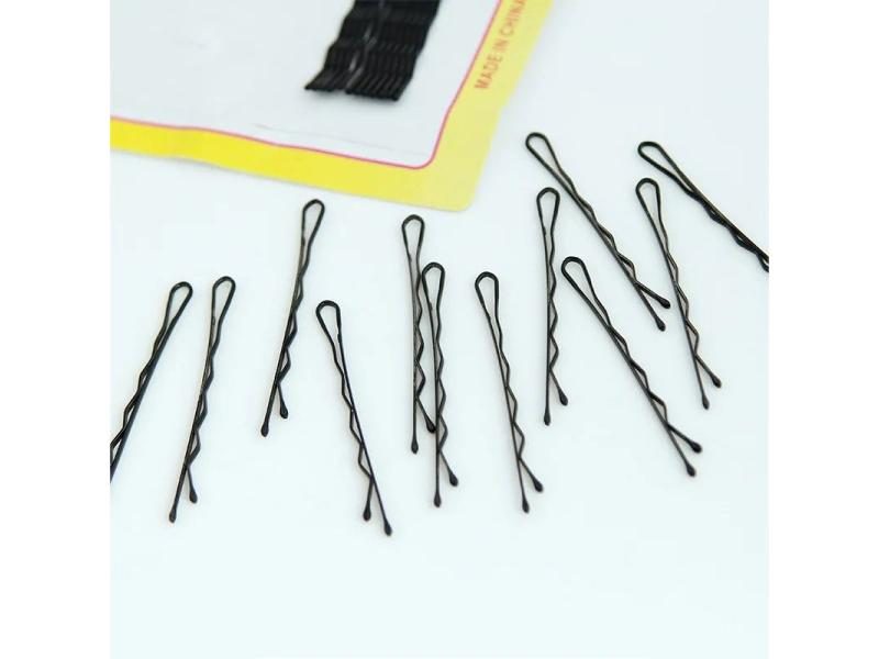 60pcs/card Professional Round Toe Black Hair Clip Bobby Pins Carousel 2