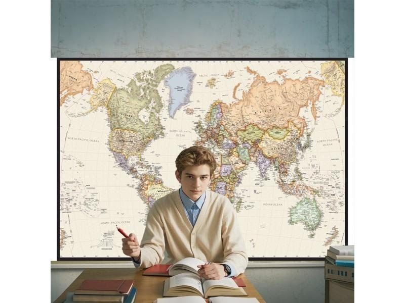 Foldable Vintage World Map Poster For Home Decoration Carousel 1