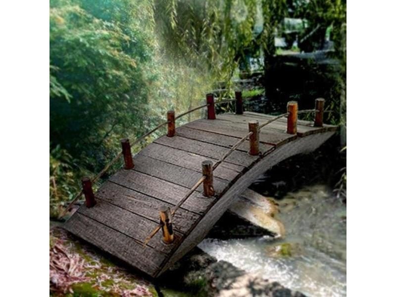 1 12 Mini Wooden Arch Bridge For Dollhouse Fairy Garden Carousel 2