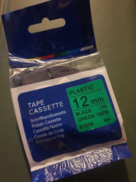 2Pk. Plastic, Black on Green Compatible Dymo LetraTag Carousel 2