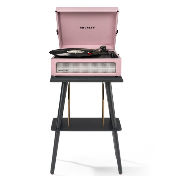 Crosley Voyager Bluetooth Portable Turntable + Entertainment Stand Bundle Amethy Carousel 1