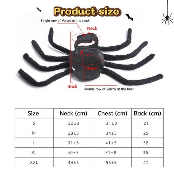 Spider Back Design Pet Halloween Costume Fits Cats Small/Medium Dogs Puppies Carousel 2