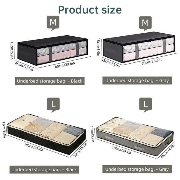 Under-Bed Storage Bag 75L/40L Portable Foldable Comforter & Clothing Organizer L Carousel 2