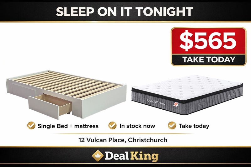 • 2 DRAWER SINGLE BASE + MATTRESS – NZ MADE $565 • Carousel 1