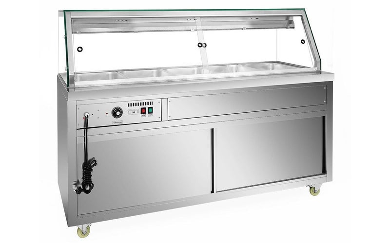800L Bain Marie Hot Food Service Glass Display Carousel 1