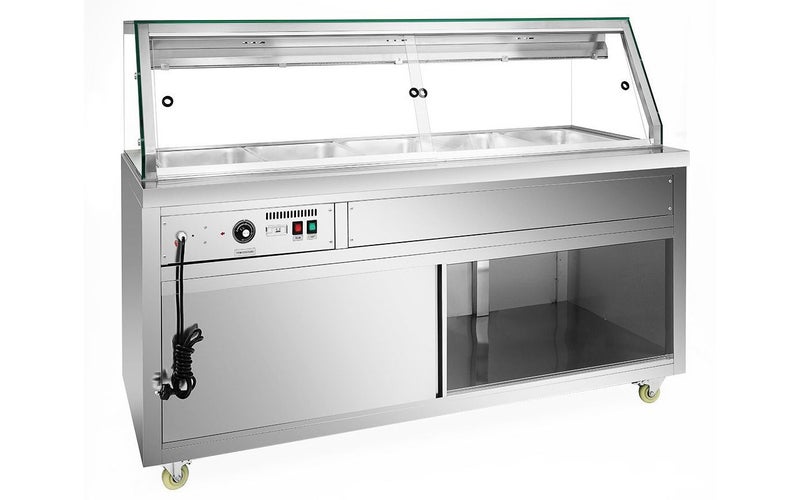 800L Bain Marie Hot Food Service Glass Display Carousel 5