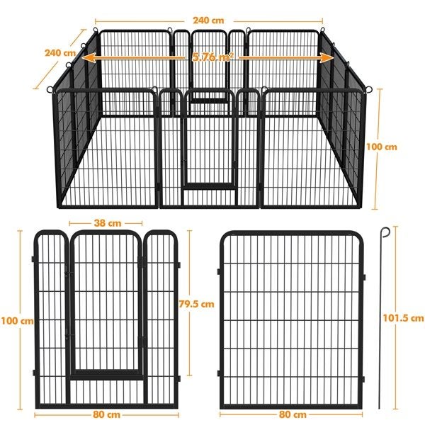 12 Panels Heavy Duty Dog Pen Carousel 2