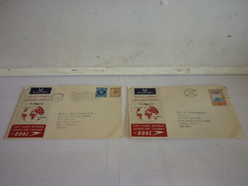 BOAC COMET JET 1952 1ST DAY COVERS X2 Carousel 1