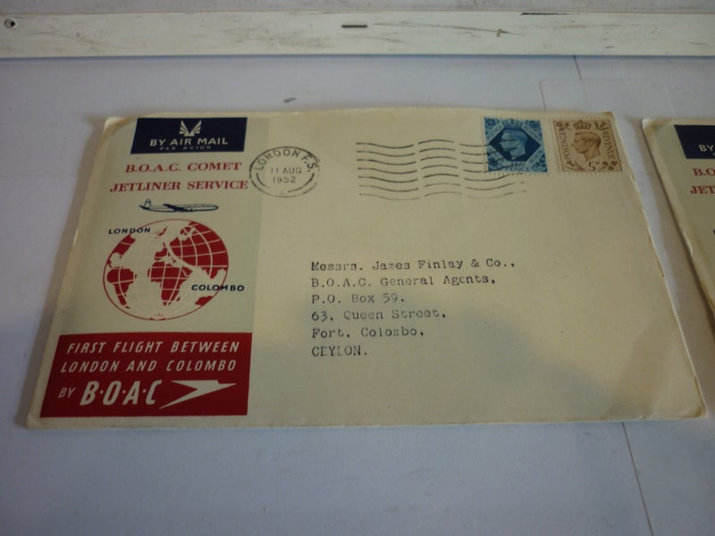 BOAC COMET JET 1952 1ST DAY COVERS X2 Carousel 2