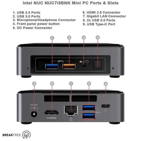 Intel NUC 7i5BNK - Business and Everyday Ultra Compact Mini PC, Intel Core i5... Carousel 1