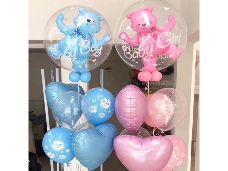 Baby Shower Gender Reveal 4D Transparent Bubble Ball Decoration Carousel 2