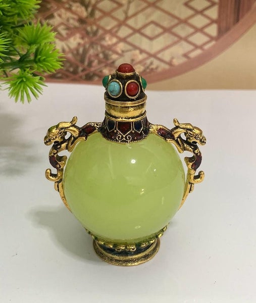 Vintage Brass Inlaid Snuff Bottle Carousel 2
