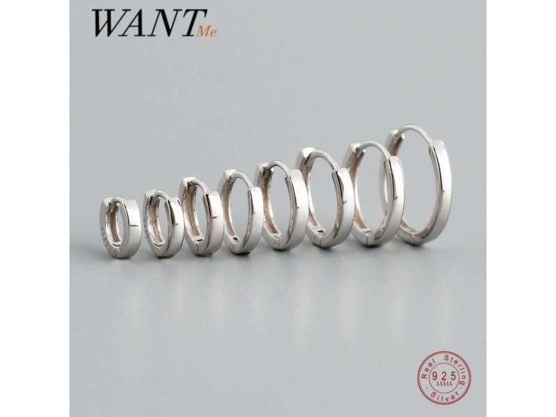 925 Sterling Silver Punk Rock Hoop Earrings For Men Women Carousel 2