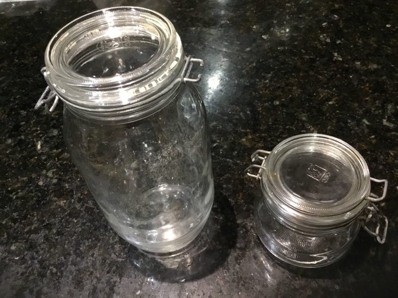 2 x Arc Clip Top Glass jars from France Carousel 1