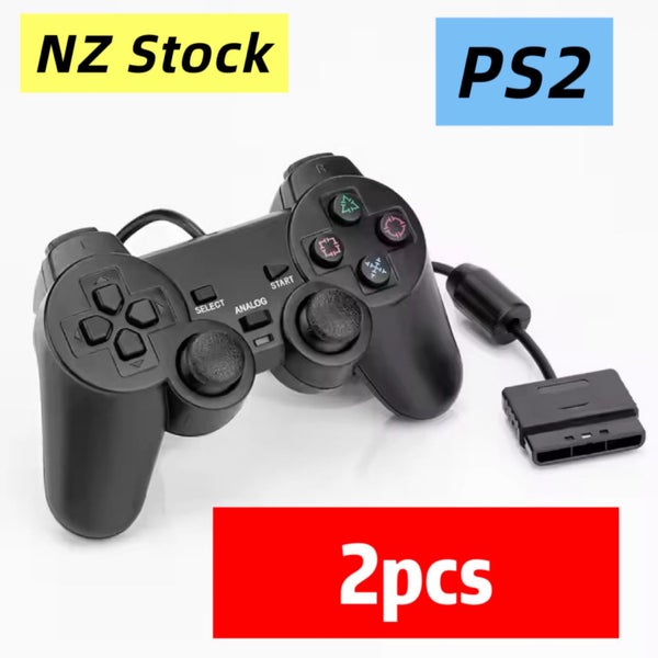 PS2 Dual Shock Wired Controllers (2-Pack) – Black | NZ Stock Carousel 1