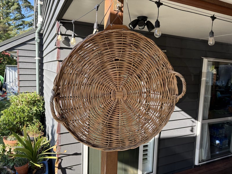 Large Circular handwoven rattan wicker serving tray decorative basket Large Carousel 3