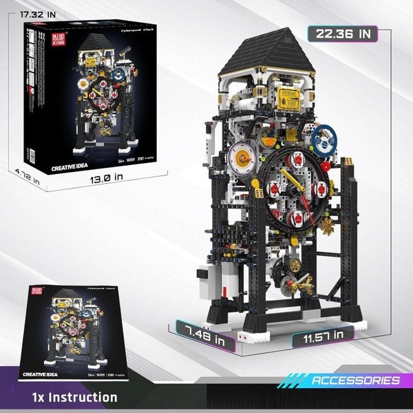 Building Block Set - Mould King CYBERPUNK CLOCK RC Carousel 7