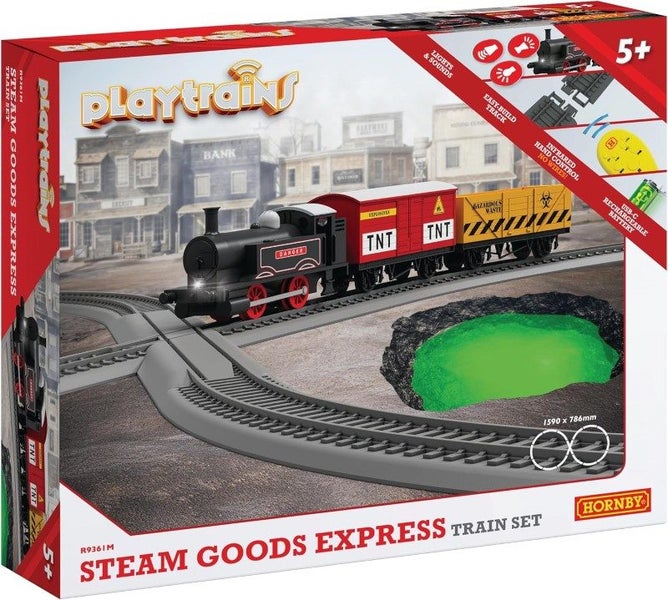 Train Set - HORNBY PLAYTRAINS STEAM GOODS EXPRESS TRAIN SET Carousel 1