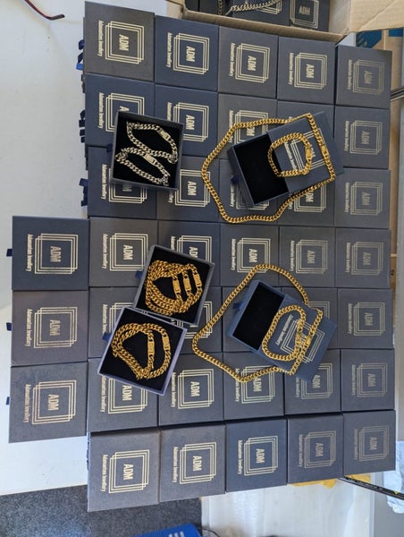*BULK LOT**18 Carat Gold Plated & Stainless Steel Chain & Bracelet Sets