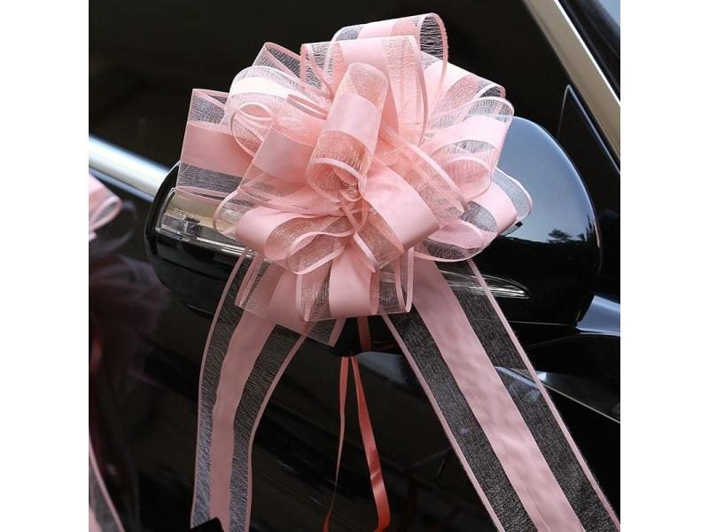 10/20Pcs White Wedding Car Ribbon Bows For Decor Carousel 2