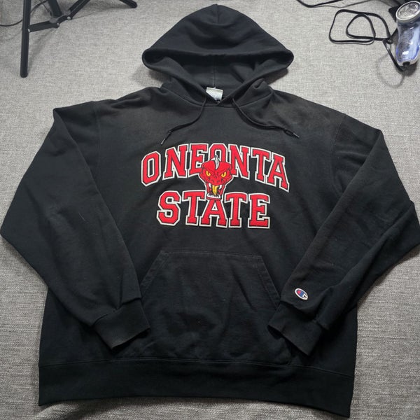 Champion Oneonta State Black Hoodie Sweatshirt Size Large Jersey Carousel 1