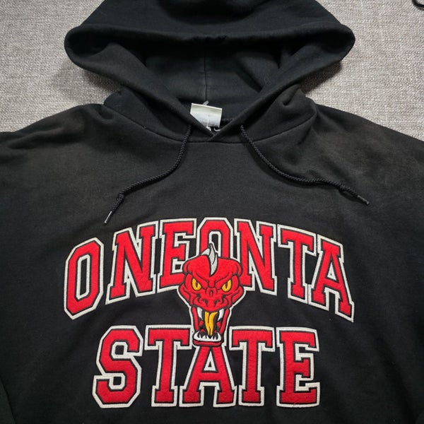 Champion Oneonta State Black Hoodie Sweatshirt Size Large Jersey Carousel 2