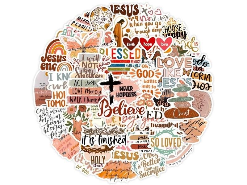 50Pcs Jesus Phrase DIY Stickers For Skateboard Luggage Carousel 2