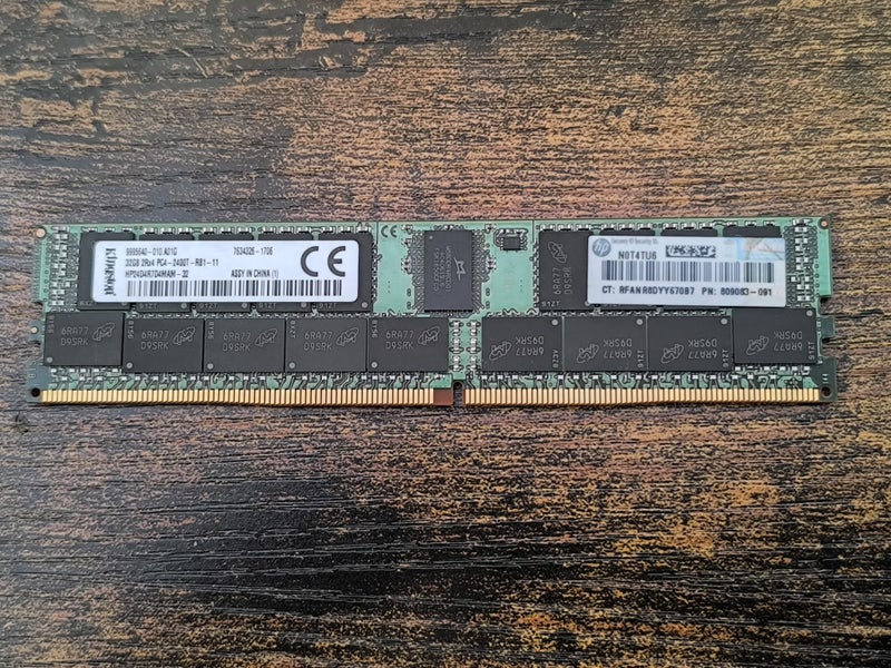 Kingston 32GB DDR4 ECC Registered Server RAM — HPE 809083-091 — 6 Available Carousel 1