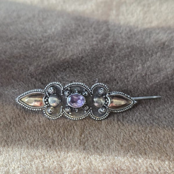 Sterling silver Amethyst brooch Carousel 1