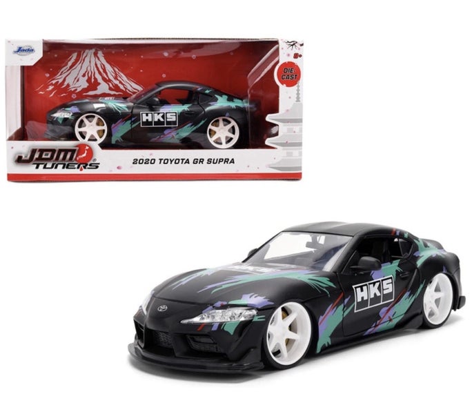 Jada 1:24 JDM 2020 Toyota GR Supra HKS Diecast Model Car Black 37023 New In Box Carousel 2